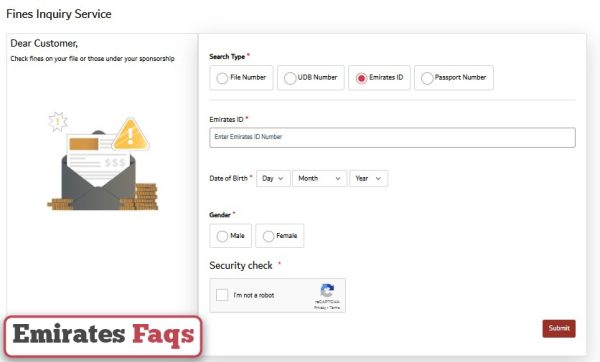 Pay Emirates ID fines online