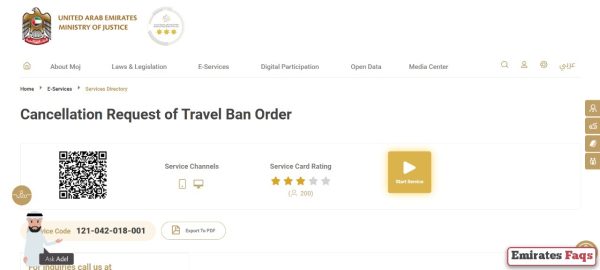 How to Cancel Request of Travel Ban Order in UAE online