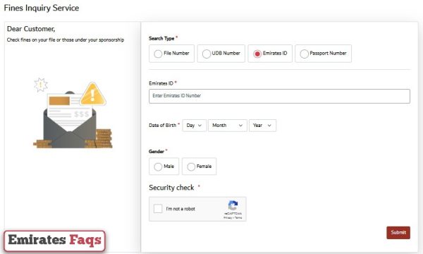 How to Check Overstay Fine in UAE by Emirates ID via GDRFAD website