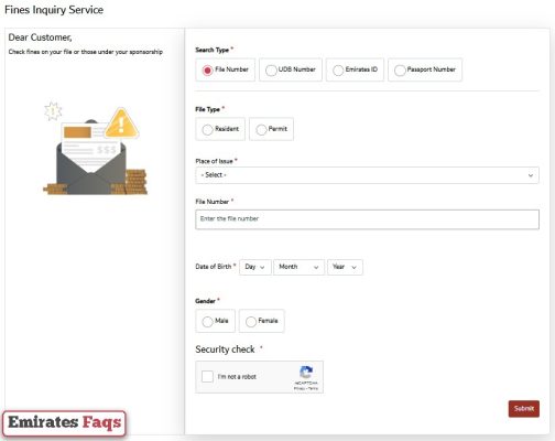 How to Check Overstay Fine in UAE by File Number via GDRFAD website