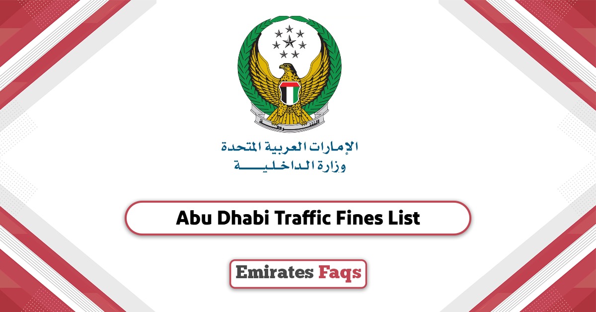 Abu Dhabi Traffic Fines List 2025