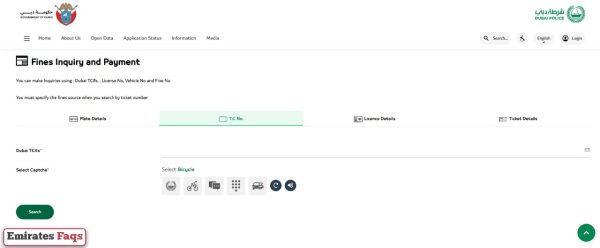 How to Check Traffic Fines in Dubai by T.C No. online