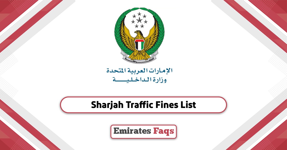 Sharjah Traffic Fines List 2025