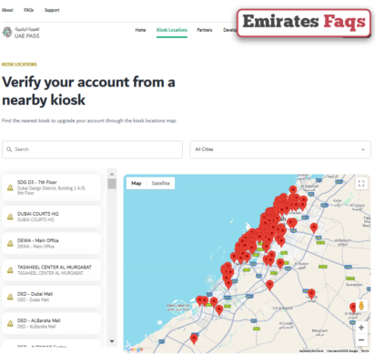 How to find UAE Pass Kiosk Near Me