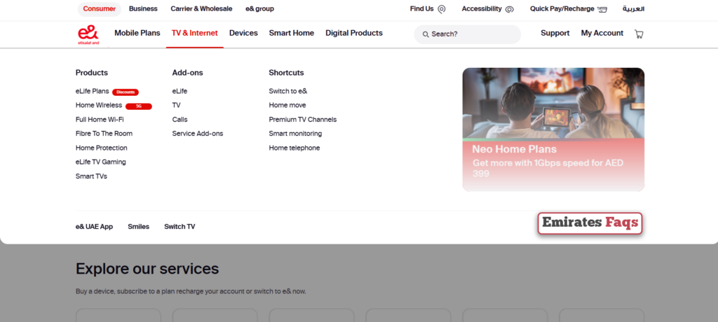 UNLIMITED DATA WITH ETISALAT HOME WIRELESS PACKAGES visual data 3